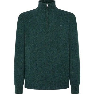 блуза,мъжки,пуловери,hackett,lambswool,half,zip,sweater,green,(forest,night,green)
