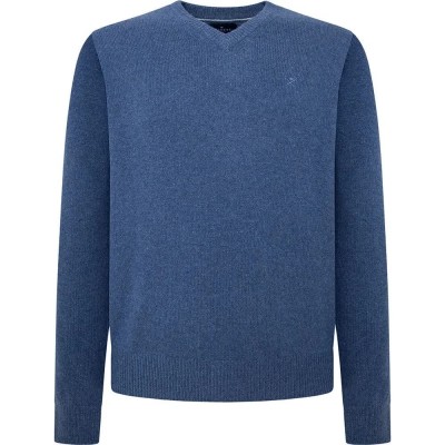 блуза,мъжки,пуловери,hackett,lambswool,v,neck,sweater,blue