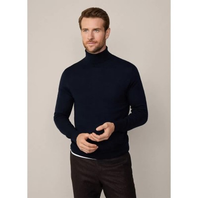блуза,мъжки,пуловери,hackett,merino,silk,roll,high,neck,sweater,blue