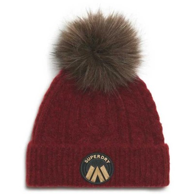 шапка,всички,шапки,superdry,cable,luxe,beanie,merlot,dark,red,marl,(red)