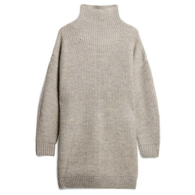 рокля,дамски,поли,и,рокли,superdry,chunky,rib,long,sleeve,midi,dress,beige