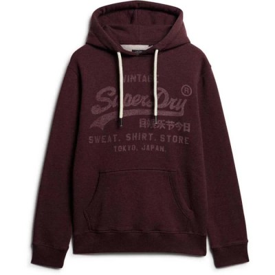 суичър,мъжки,пуловери,superdry,classic,vl,graphic,hoodie,track,burgundy,marl,(red)
