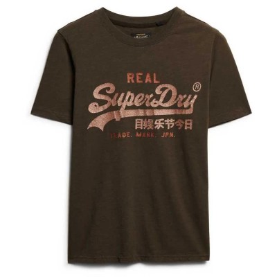 тениска,дамски,тениски,superdry,embellished,vl,graphic,short,sleeve,t,shirt,deep,khaki,green,slub,(brown)