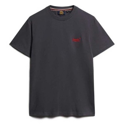 тениска,мъжки,тениски,superdry,essential,logo,embroidered,short,sleeve,t,shirt,graphite,black,fluro,red,(grey)