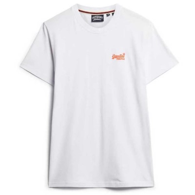 тениска,мъжки,тениски,superdry,essential,logo,embroidered,short,sleeve,t,shirt,optic,hazard,orange,(white)