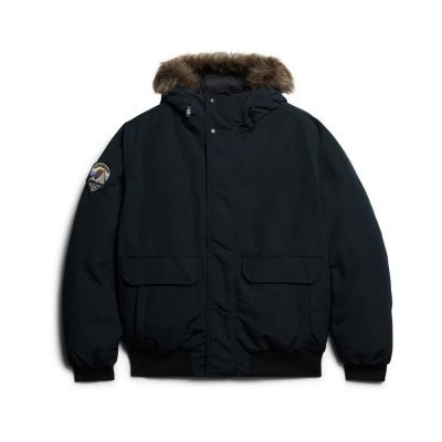 яке,мъжки,якета,superdry,everest,faux,fur,bomber,jacket,eclipse,navy,(black)