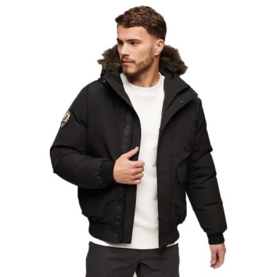 яке,мъжки,якета,superdry,everest,faux,fur,bomber,jacket,black