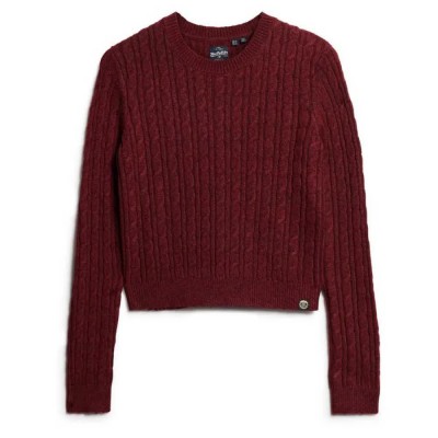 блуза,дамски,пуловери,дамски,плетени,дрехи,superdry,fitted,cable,sweater,claret,red,(red)