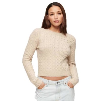 блуза,дамски,пуловери,дамски,плетени,дрехи,superdry,fitted,cable,sweater,beige