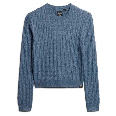 блуза,дамски,пуловери,дамски,плетени,дрехи,superdry,fitted,cable,sweater,wedgewood,blue,(blue)
