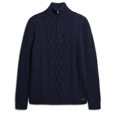 блуза,мъжки,пуловери,superdry,jacob,cable,half,zip,sweater,blue
