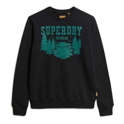 блуза,мъжки,пуловери,superdry,lo,fi,outdoors,graphic,sweatshirt,nero,black,marl,(black)