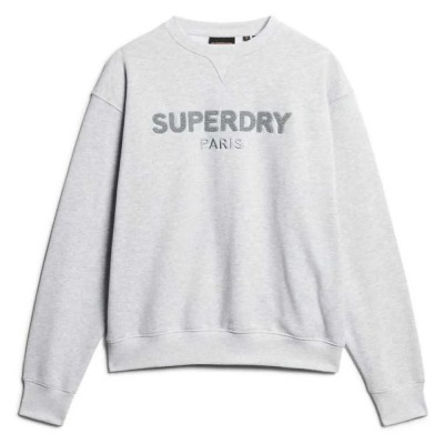 блуза,дамски,блузи,superdry,sport,luxe,loose,sweatshirt,cadet,grey,marl,(grey)