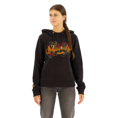суичър,дамски,блузи,superdry,tattoo,script,graphic,hoodie,black,(black)