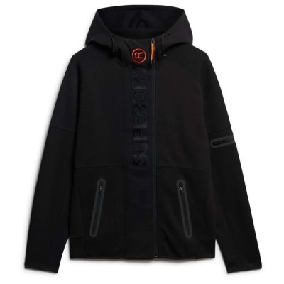 блуза,мъжки,пуловери,superdry,tech,logo,full,zip,sweatshirt,black,orange