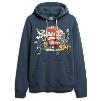 суичър,мъжки,пуловери,superdry,tokyo,vl,graphic,hoodie,blue