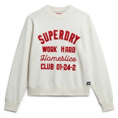 блуза,дамски,блузи,superdry,workwear,embroiderer,loose,sweatshirt,off,white,(white)