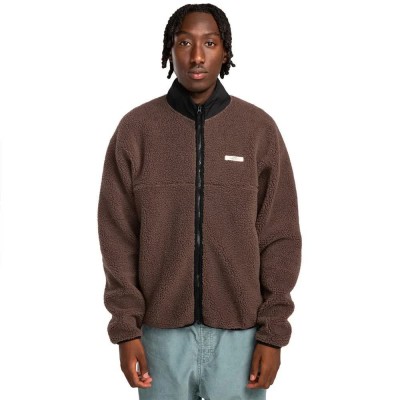 блуза,мъжки,пуловери,element,classic,sherpa,full,zip,sweatshirt,brown