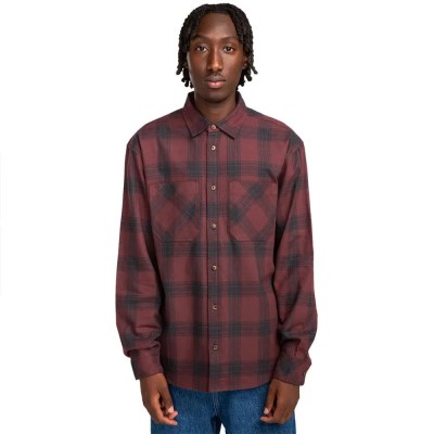 риза,с,дълъг,ръкав,мъжки,ризи,element,compass,long,sleeve,shirt,brown,(decadent,chocolate,plaid)