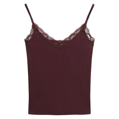 тениска,дамски,тениски,superdry,essential,rib,lace,sleeveless,v,neck,t,shirt,port,red,(red)