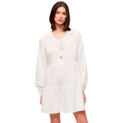 риза,с,дълъг,ръкав,дамски,ризи,superdry,ibiza,tiered,lurex,mini,long,sleeve,shirt,beige,(off,white)