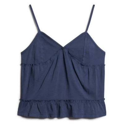 потник,дамски,блузи,дамски,ризи,superdry,tiered,jersey,cami,sleeveless,blouse,richest,navy,(blue)