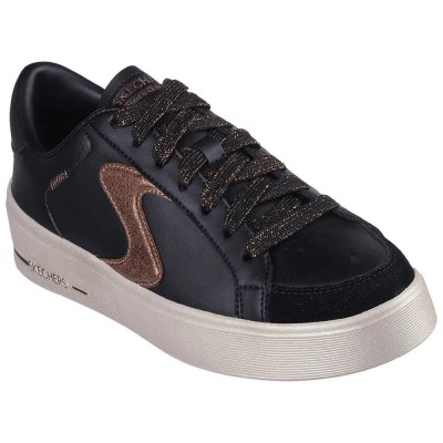 маратонки,дамски,маратонки,skechers,hiland,trainers,black,duraleather,brown,trim,(black)