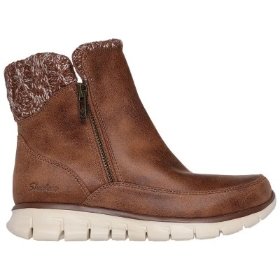 дамски,боти,дамски,високи,обувки,за,ходене,skechers,synergy,booties,brown,microleather,knit