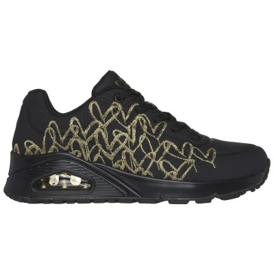 маратонки,дамски,маратонки,skechers,uno,trainers,black,durabuck,gold,mylar,embroidery,(black)