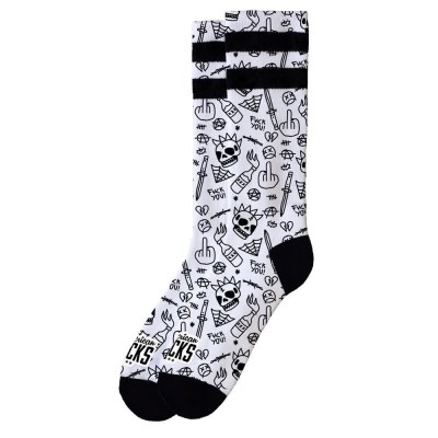 чорапи,дамски,чорапи,american,socks,no,direction,long,socks,white,(white,black)