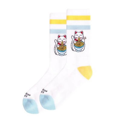 чорапи,дамски,чорапи,american,socks,neko,long,socks,white,(white,yellow,blue)