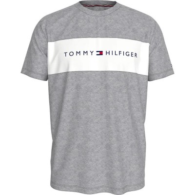 тениска,мъжки,пижами,tommy,hilfiger,um0um03418,short,sleeve,pyjama,t,shirt,grey