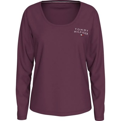 тениска,дамски,пижами,tommy,hilfiger,uw0uw05224,long,sleeve,pyjama,t,shirt,purple