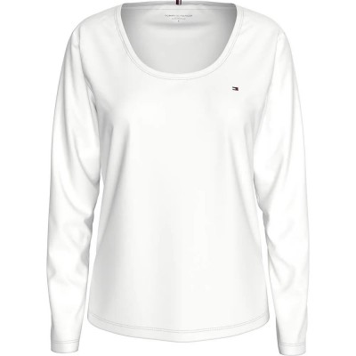 тениска,дамски,пижами,tommy,hilfiger,uw0uw05228,long,sleeve,pyjama,t,shirt,white