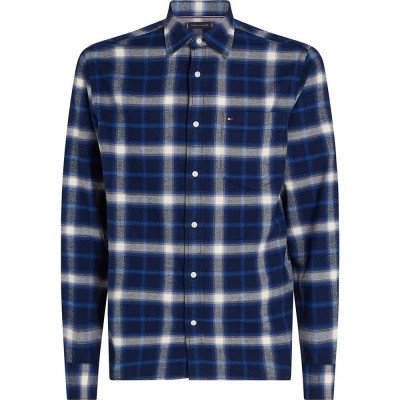 карирана,риза,мъжки,ризи,tommy,hilfiger,brushed,shadow,check,rf,long,sleeve,shirt,blue