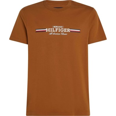 тениска,мъжки,тениски,tommy,hilfiger,chest,short,sleeve,t,shirt,brown