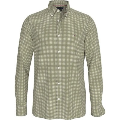 риза,с,дълъг,ръкав,мъжки,ризи,tommy,hilfiger,micro,print,sf,long,sleeve,shirt,green