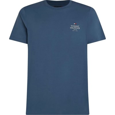 тениска,мъжки,тениски,tommy,hilfiger,stack,short,sleeve,t,shirt,aegean,sea,(blue)