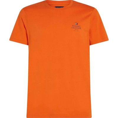 тениска,мъжки,тениски,tommy,hilfiger,stack,short,sleeve,t,shirt,bonfire,orange,(orange)