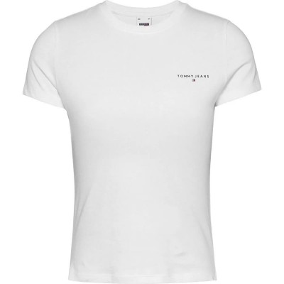 тениска,дамски,тениски,tommy,jeans,linear,short,sleeve,t,shirt,white