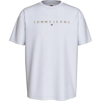 тениска,мъжки,тениски,tommy,jeans,reg,gold,linear,logo,ext,short,sleeve,t,shirt,white,(white)