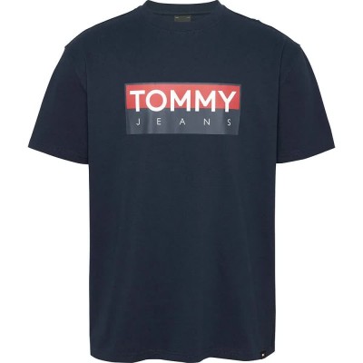 тениска,мъжки,тениски,tommy,jeans,reg,rwb,entry,short,sleeve,t,shirt,dark,night,navy,(grey)