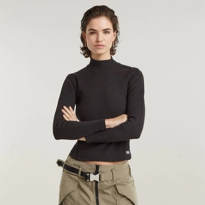 тениска,дамски,тениски,g,star,asymmetric,long,sleeve,t,shirt,black
