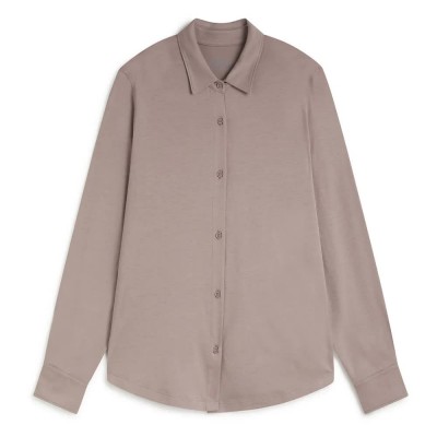 риза,с,дълъг,ръкав,дамски,блузи,дамски,ризи,ecoalf,lasa,long,sleeve,shirt,beige,(rosewood)