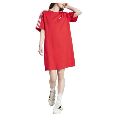 рокля,дамски,поли,и,рокли,adidas,essentials,3,stripes,single,jersey,boyfriend,tee,dress,red,(better,scarlet)