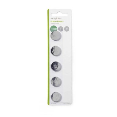 батерии,nedis,cr2032,button,battery,5,units,silver,(clear)