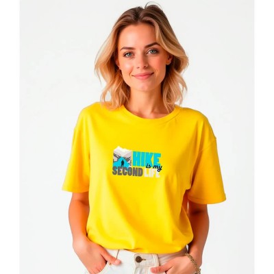 тениска,дамски,тениски,kruskis,hike,second,life,short,sleeve,t,shirt,yellow,(yellow)
