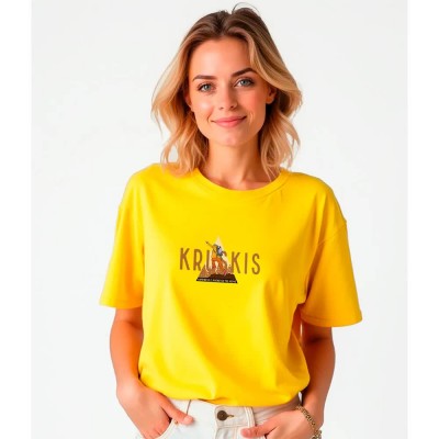 тениска,дамски,тениски,kruskis,whenever,short,sleeve,t,shirt,yellow,(yellow)
