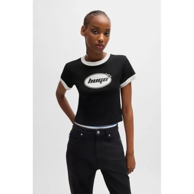 тениска,дамски,тениски,hugo,dalia,b,10266272,short,sleeve,t,shirt,black