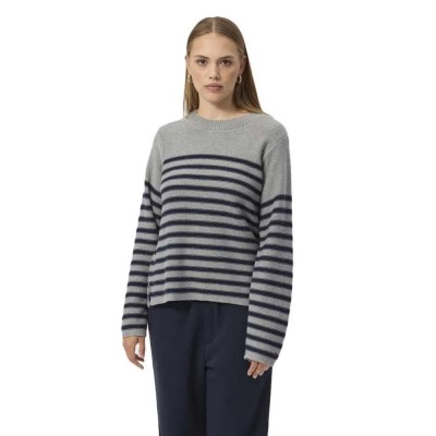 блуза,дамски,пуловери,дамски,плетени,дрехи,redgreen,karoline,sweater,grey,(grey,stripe)